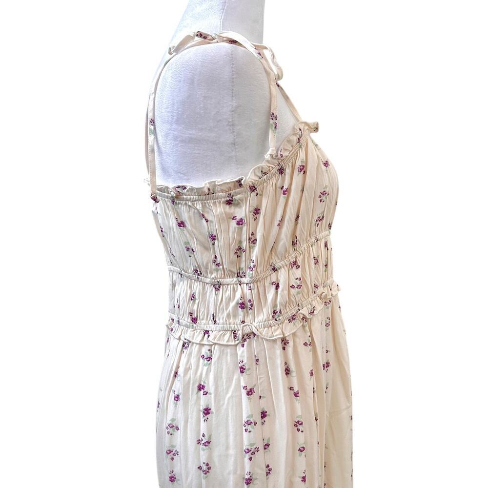 Milk Maid Ruffles Cottagecore Dainty Floral High-Low Tiered Maxi Dress M - Picture 7 of 13